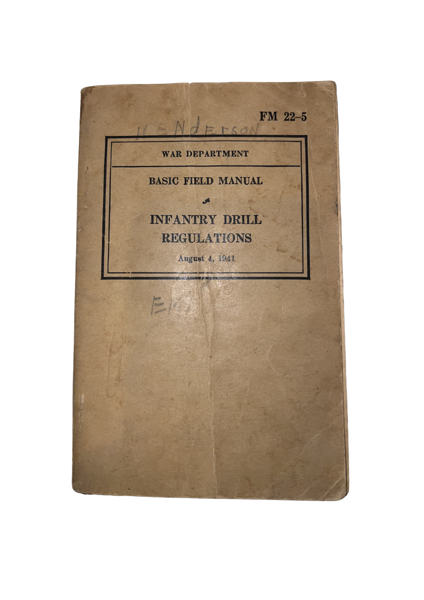 US WW2 basic field manual -Infantry Drill regulations FM 22-5. August 4, 1941