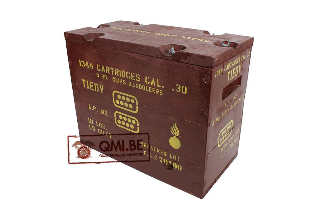 Wooden Ammo Crate (Cal..30 8RD. Clips Bandoleers)