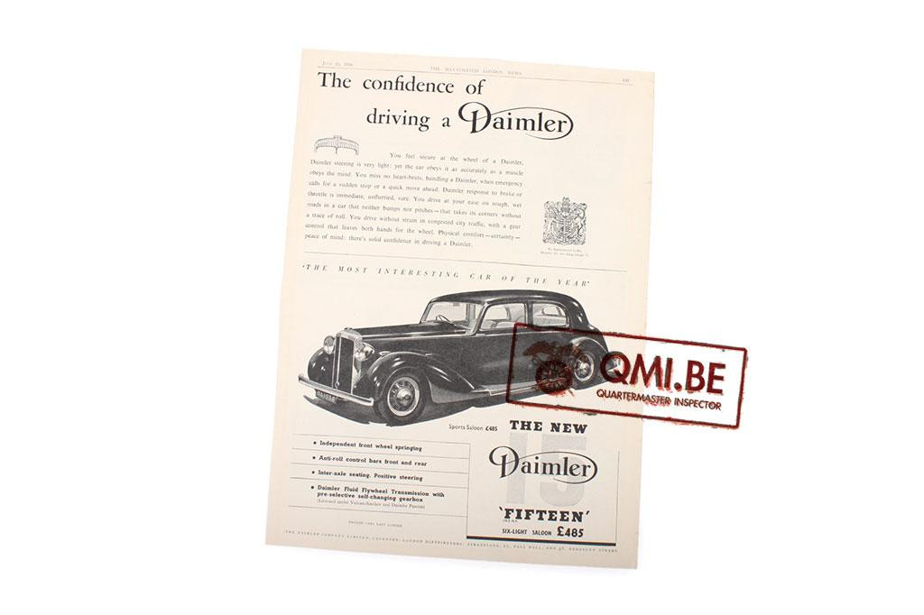 Orig. WW2 ad. “Daimler, The Confidence of Driving a Daimler”