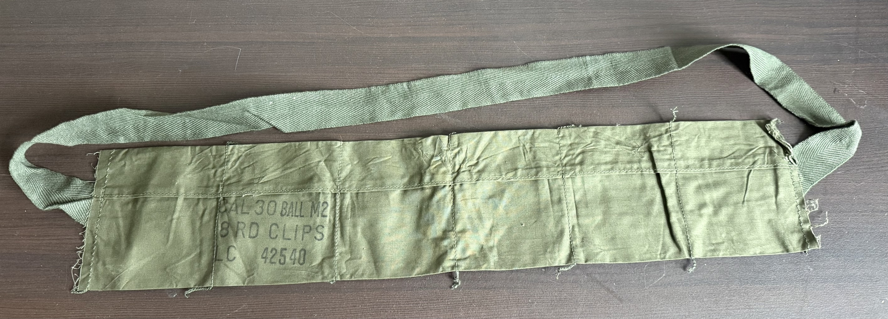 M1 Garand Ammo Bandoleer (Dated 1968)