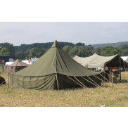 USED TENT, PYRAMIDAL, M-1934, OLIVE DRAB, QMC Stock No. 24-T-320 (Old Production)
