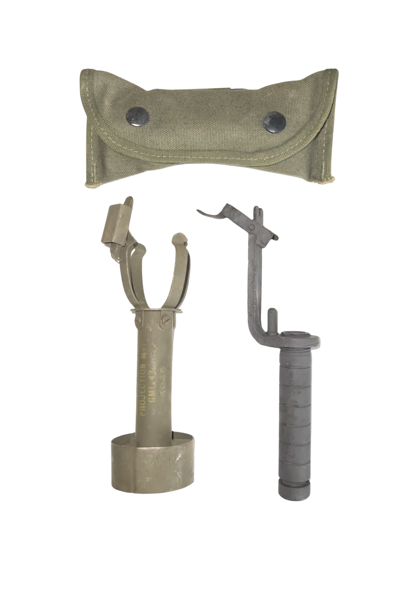 US WW2 LAUNCHER, GRENADE, M7, FAY & SCOTT with launcher sight M15 and adapter M-1 GML 43 