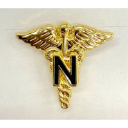 Collar pin, ARMY NURSE CORPS BLACK ENAMEL ‘N’