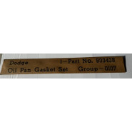 G502/G507 Oil Pan Gasket Set 
