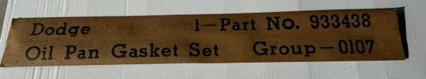G502/G507 Oil Pan Gasket Set 