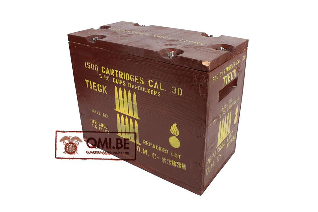 Wooden Ammo Crate (Cal..30 5RD. Clips Bandoleers)
