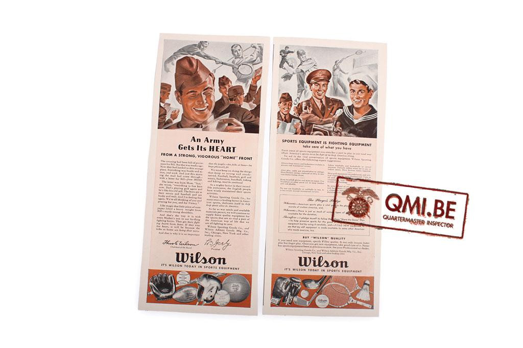 Orig. WW2 advertisement “Wilson, Sports Equipment”