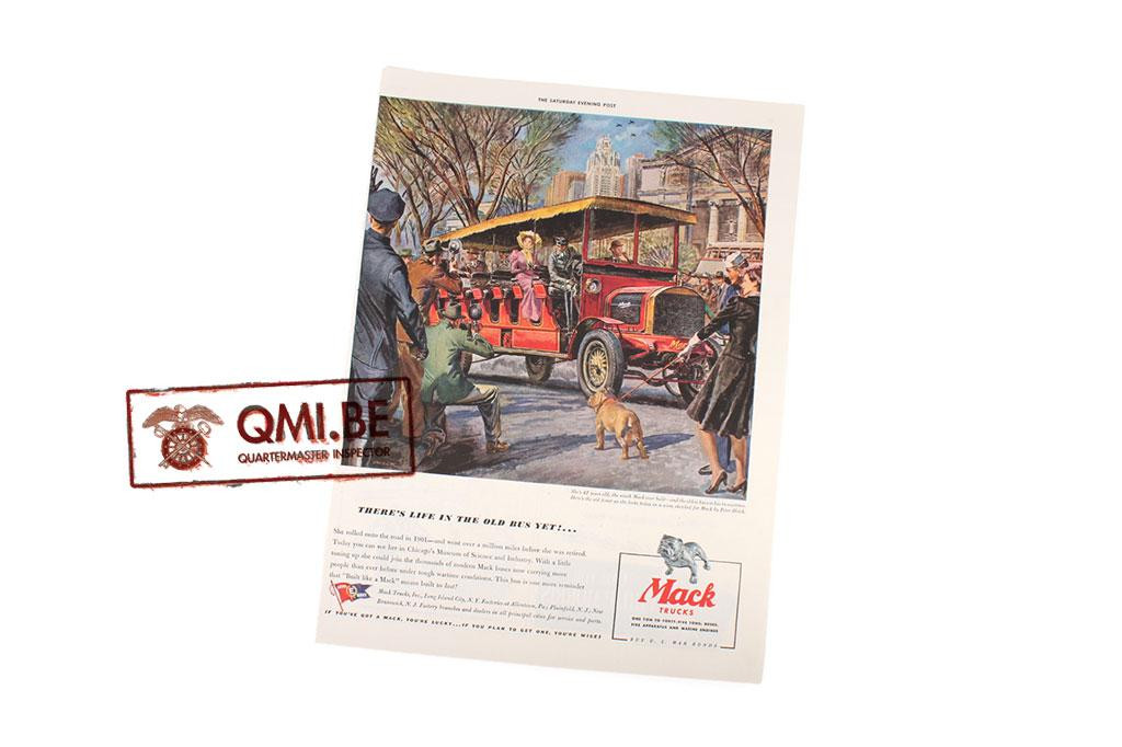 Orig. WW2 advertisement “Mack Trucks, There’s Life in the Old Bus Yet!…”