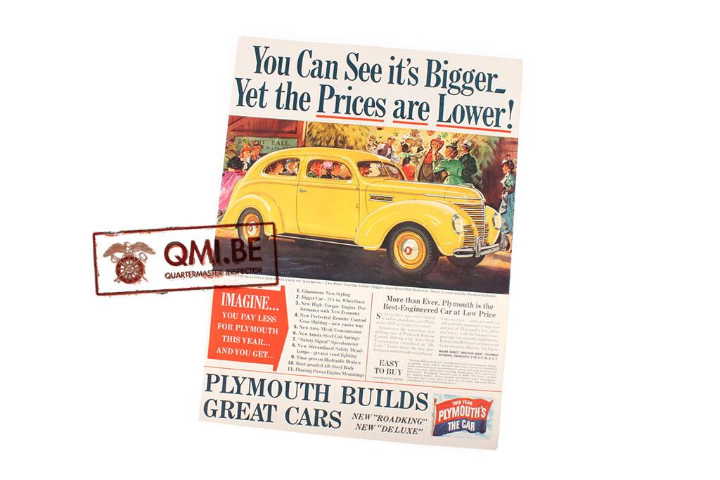 Orig. WW2 advertisement “Plymouth, You Can See it’s Bigger_”