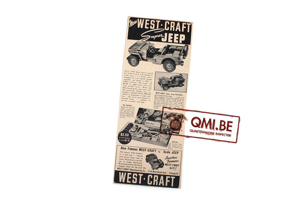 Orig. WW2 ad. “West-Craft, Super Jeep”