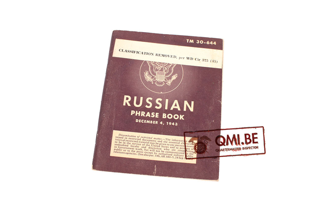 Original US WW2, Russian Phrase Book, December 4, 1943