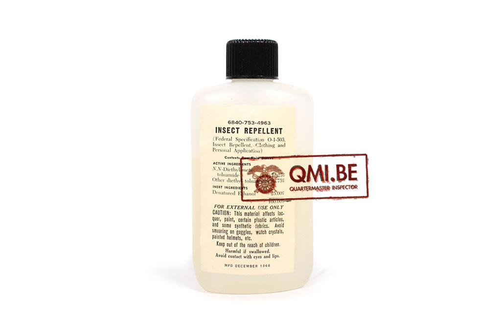 Bottle Insect repellent, Dec. 1966 (Bug Juice) (mint / NOS)