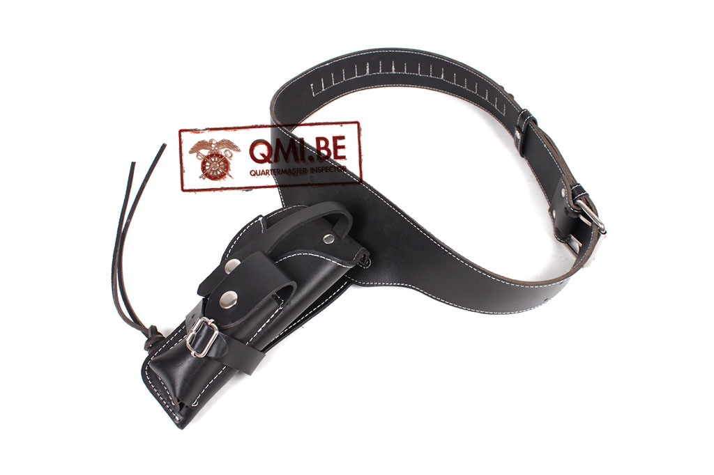 US Vietnam ARVN, Black Leather Holster + Belt w/ Ammo loops