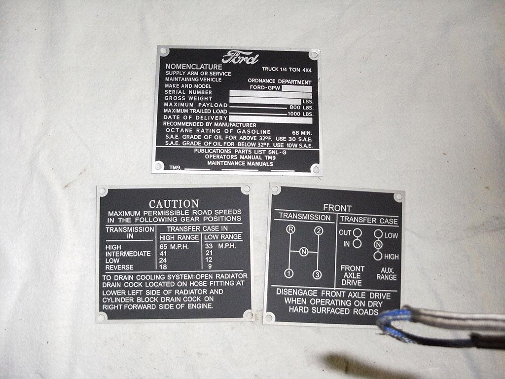 Set Plate data dashboard Ford