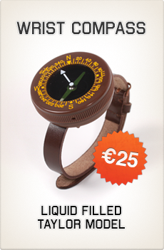 Wrist compass Taylor (Liquid filled) + leather wrist strap. Manufactured exclusively for Quartermaster Inspector. Wrist compass Taylor (Liquid filled)